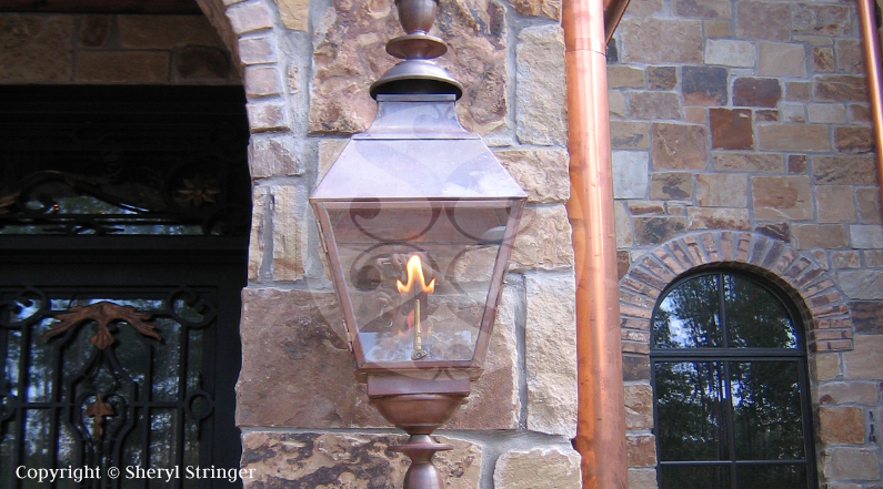 57. French Gas Lanterns with Finials