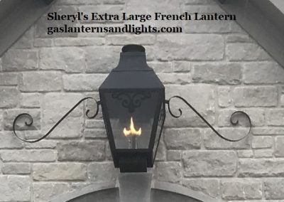 Large Black French Gas Lantern